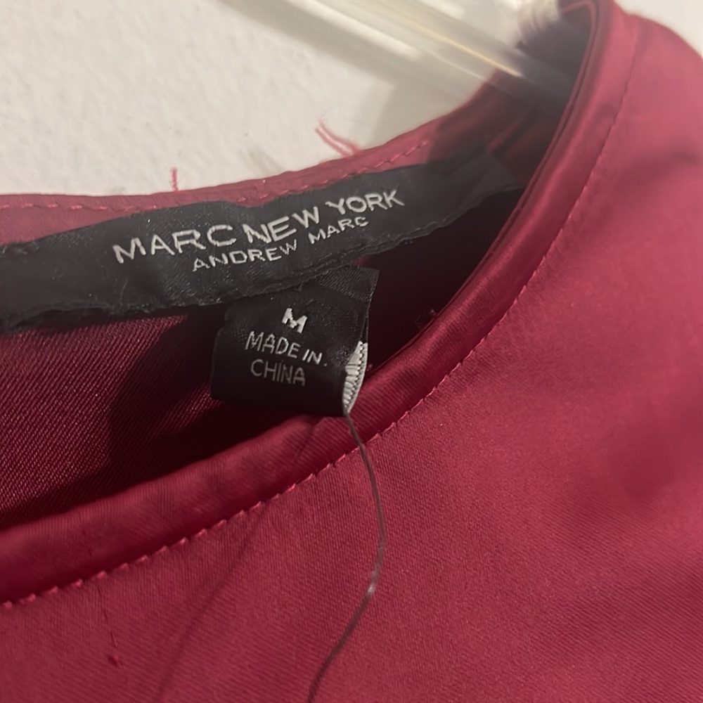 Marc New York Burgundy Wine Ruched Long Sleeved Blouse Size M - Picture 6 of 9